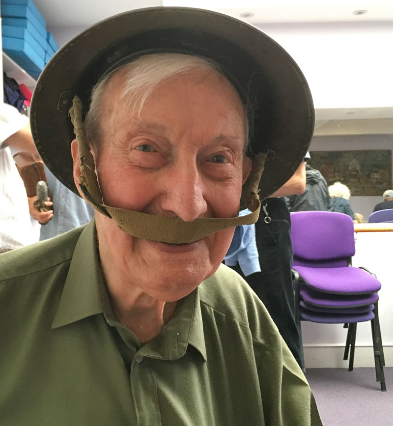 John White with helmet